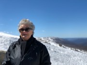 37 - Lynda R at the top of the chairlift at Thredbo